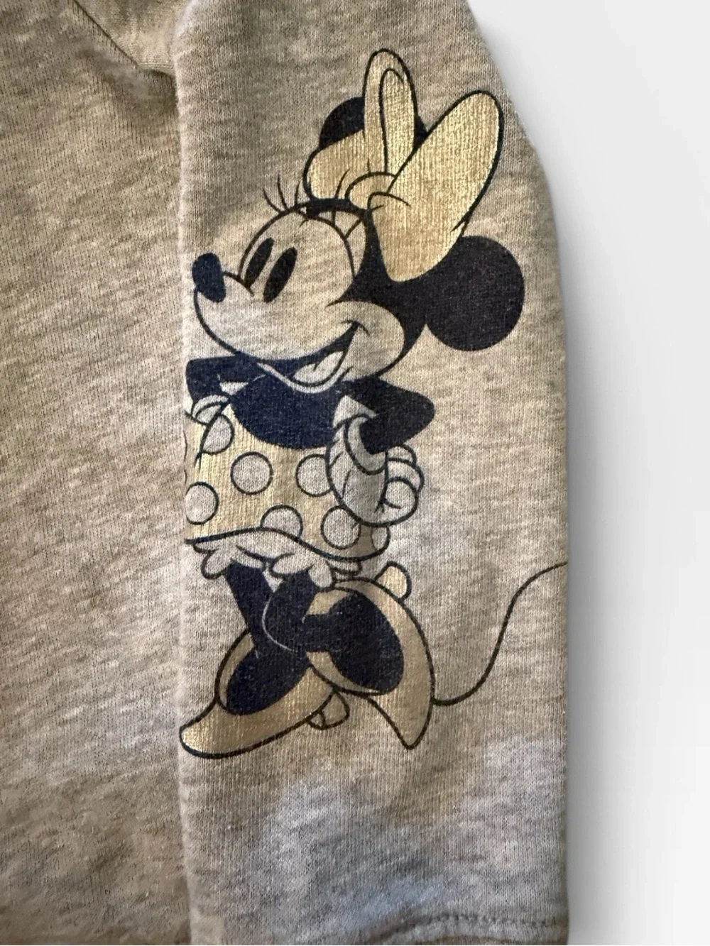 GAP x Disney Gray Hooded Zip-Up Sweatshirt with Mickey & Minnie Sleeve Prints